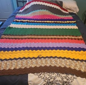 Homemade crochet throw